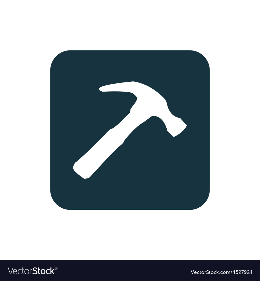 Hammer Icon - Rounded Square Button