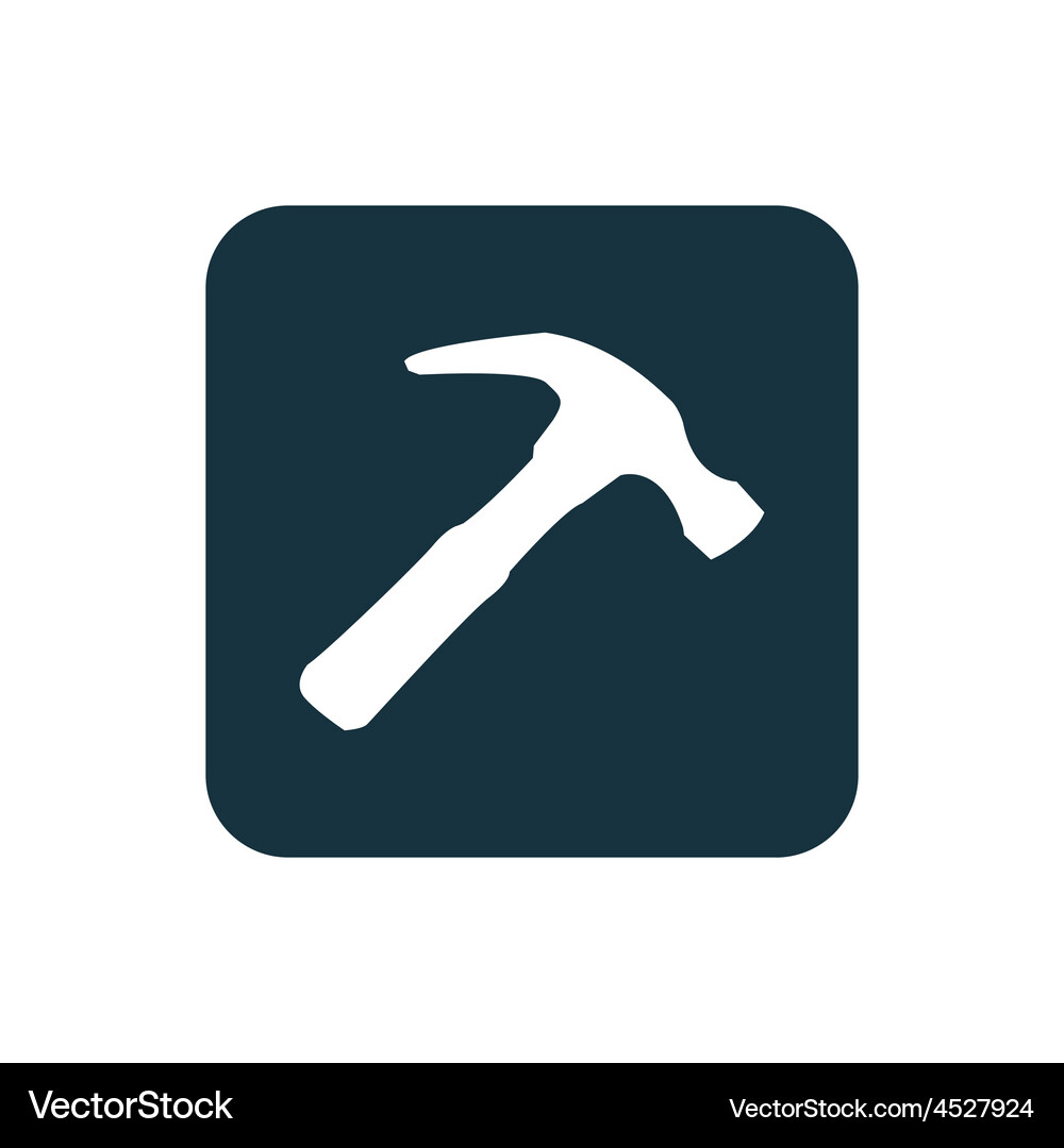 Hammer icon rounded squares button Royalty Free Vector Image