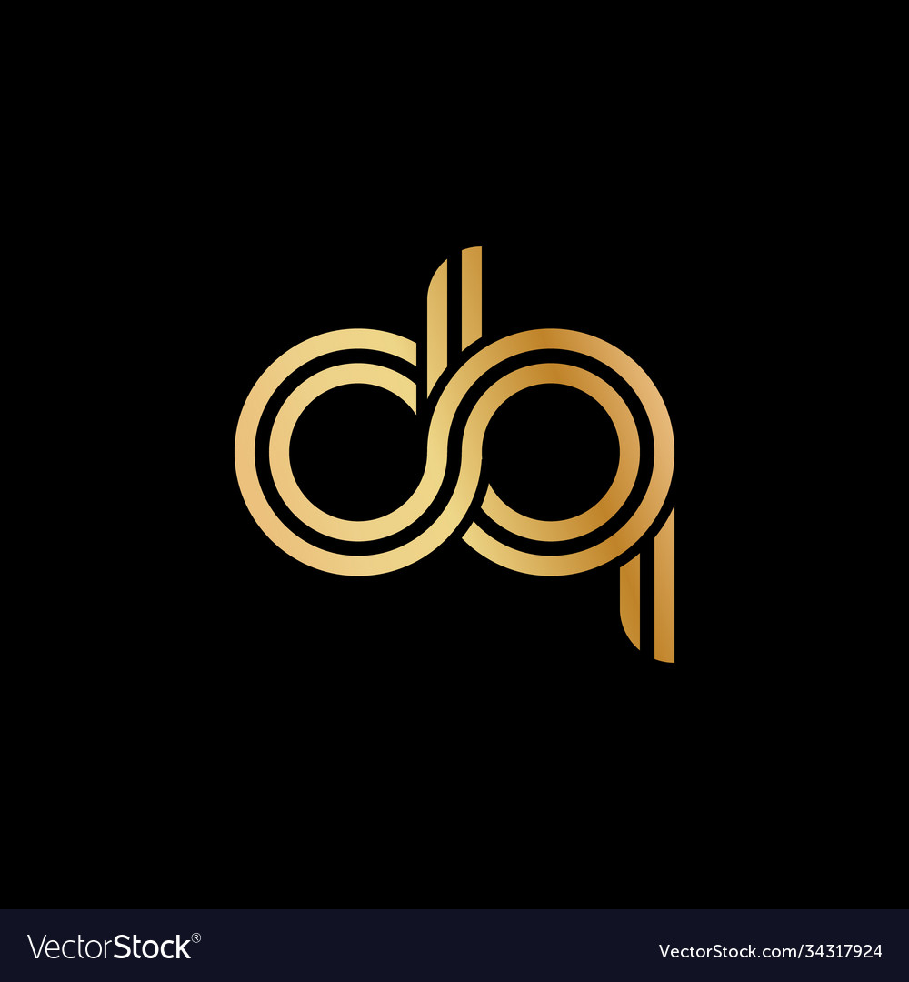 Lowercase letters d and q flat bound design vector image Lowercase letters d and q flat bound design