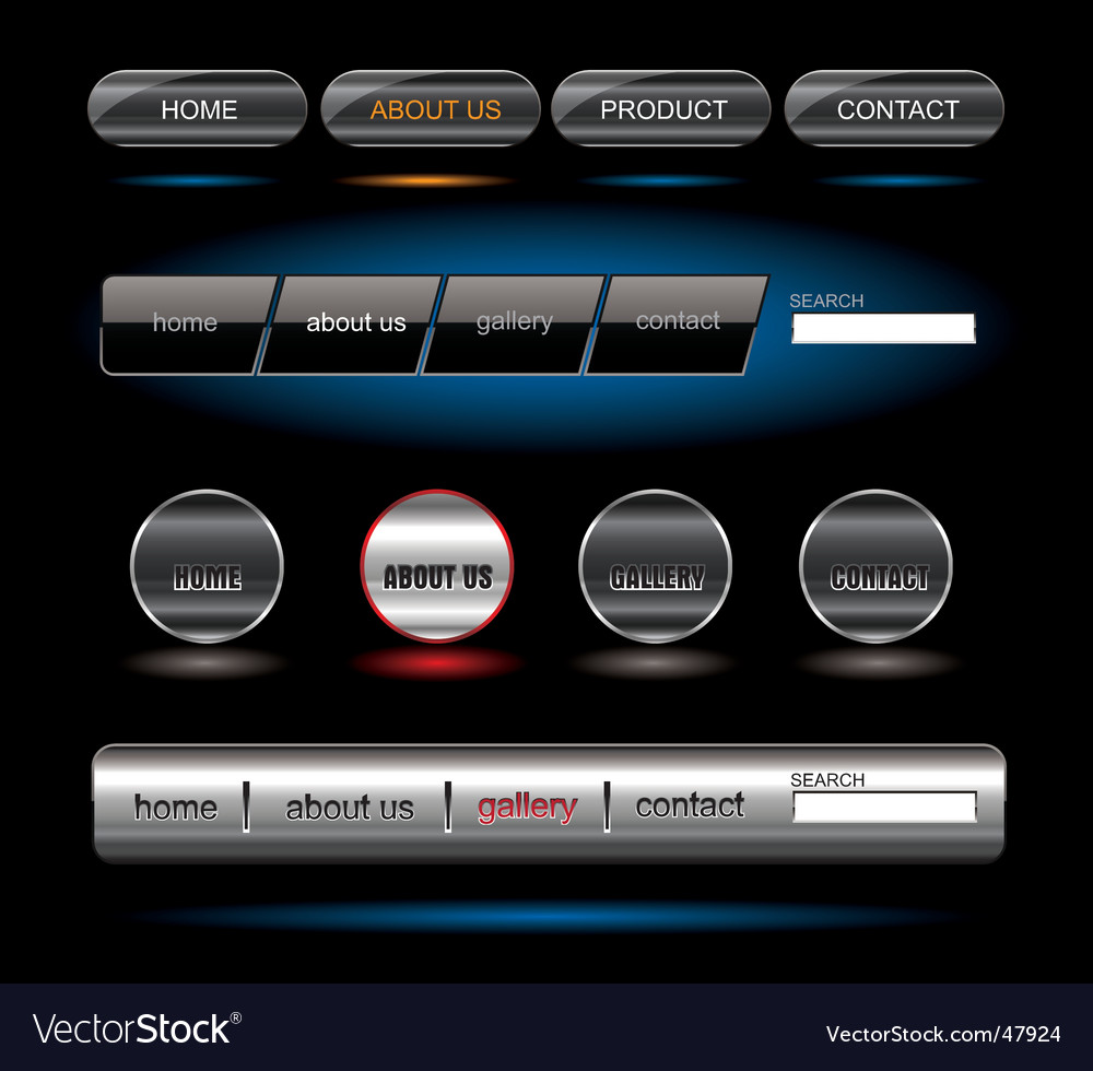 Metallic editable website buttons
