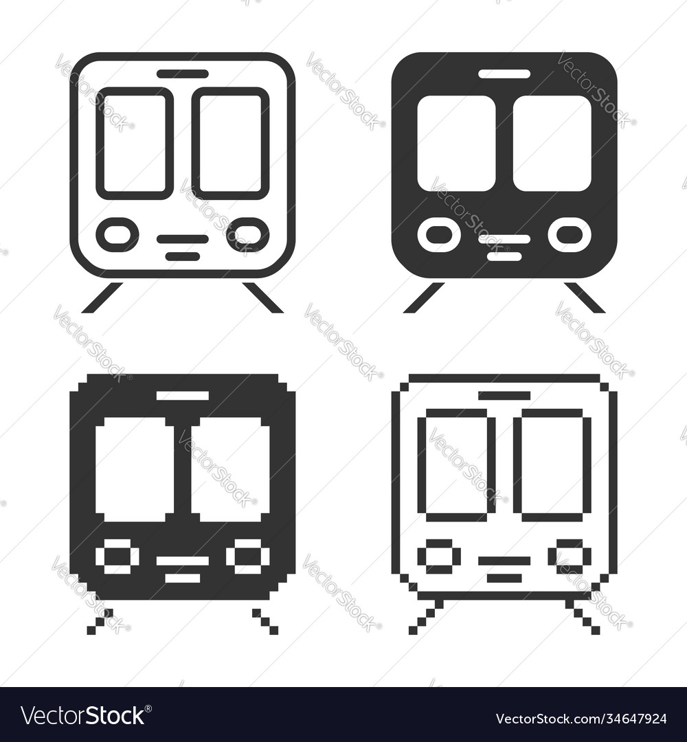Monochromatic train icon in different variants vector image Monochromatic train icon in different variants