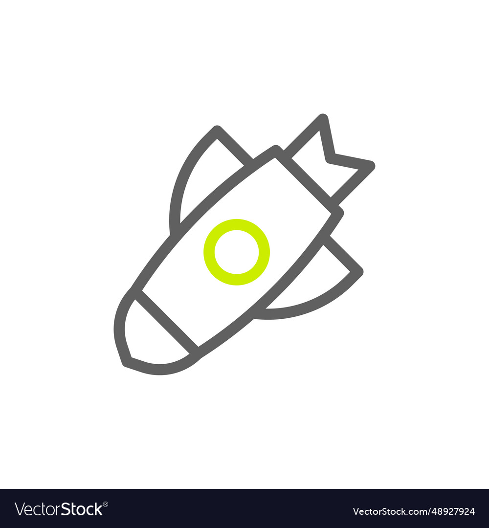 Rocket icon duocolor grey vibrant green colour