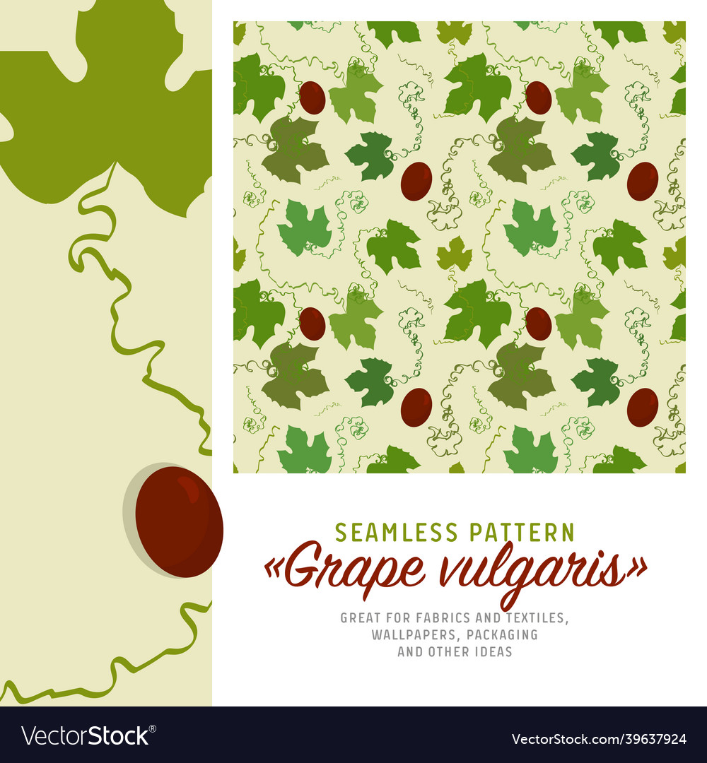 Seamless pattern with a motif of grape leaves vector image Seamless pattern with a motif of grape leaves