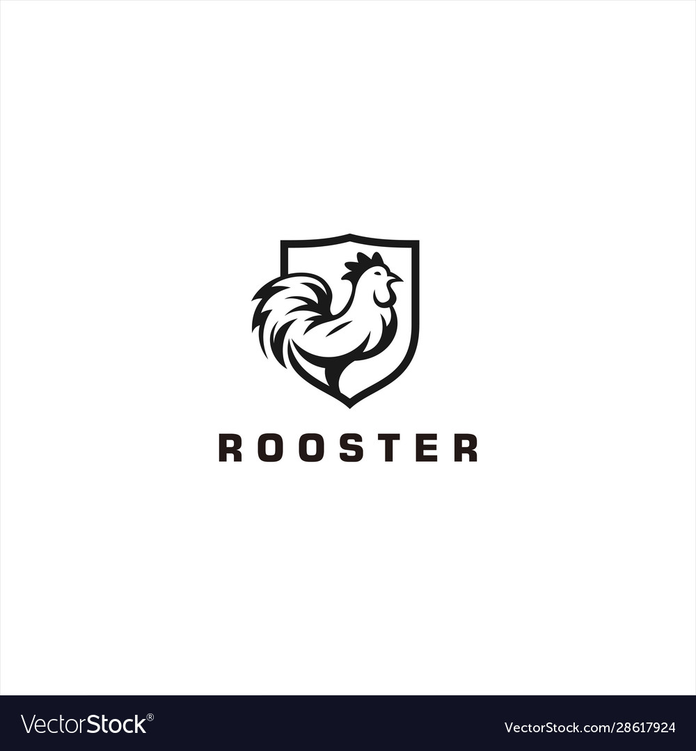 Simple rooster logo design template