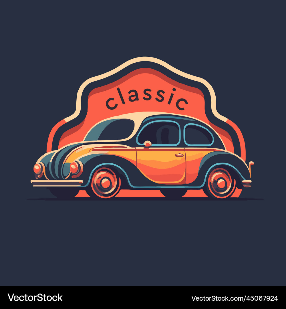 Vintage classic car retro style Royalty Free Vector Image