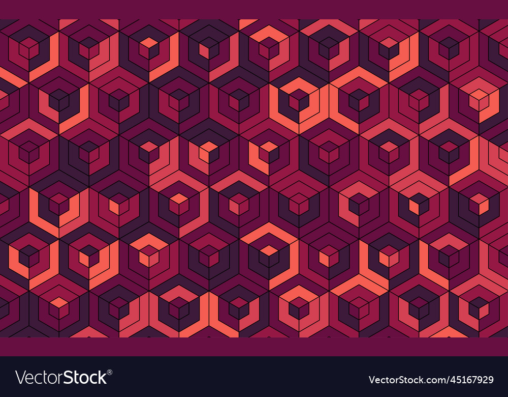 3d red block hexagone banner background vector image 3d red block hexagone banner background