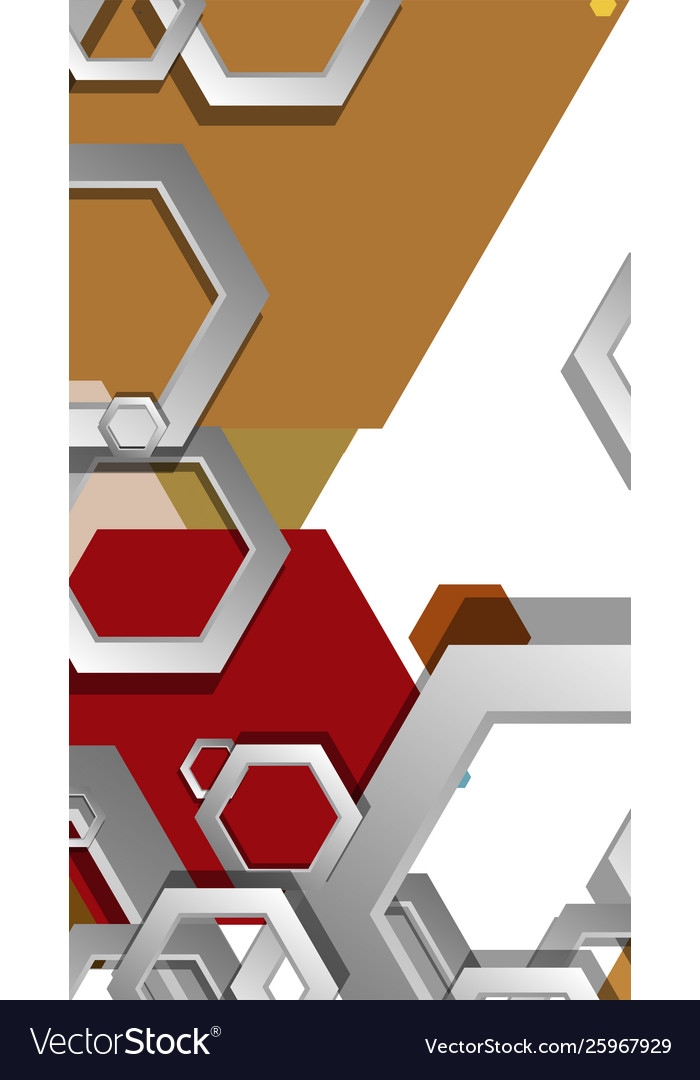 Abstract geometric background with hexagon middle vector image Abstract geometric background with hexagon middle