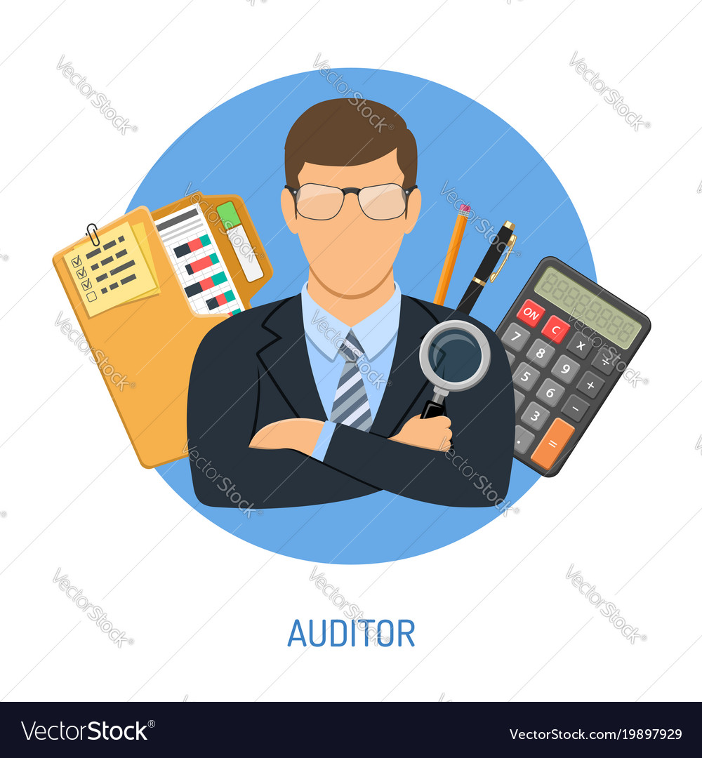 Auditor and accounting concept Royalty Free Vector Image