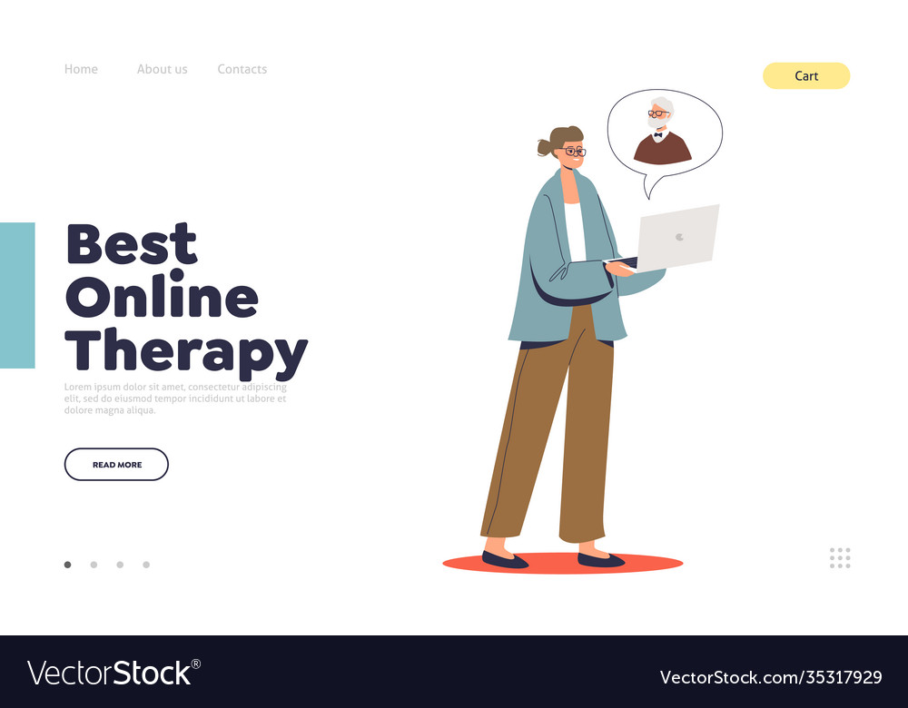 Best online therapy concept landing page