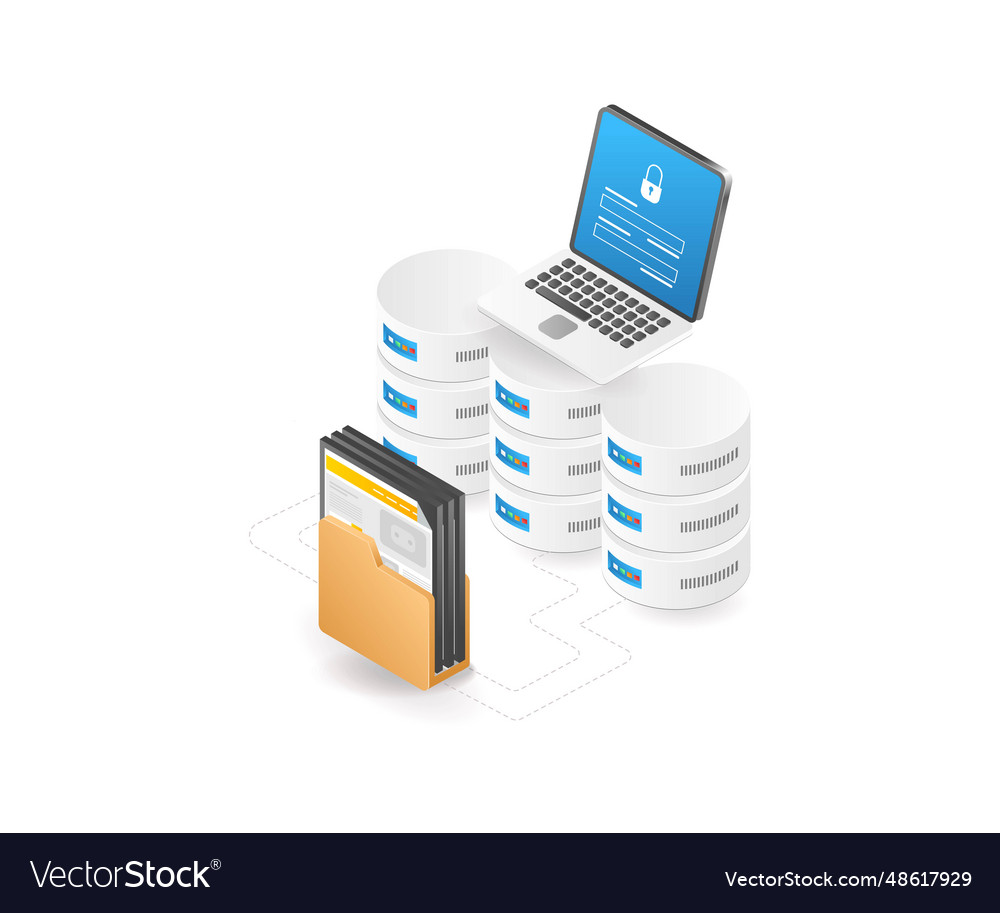 Computerserver Ordner Datensicherheit Passwort vector image Computerserver Ordner Datensicherheit Passwort