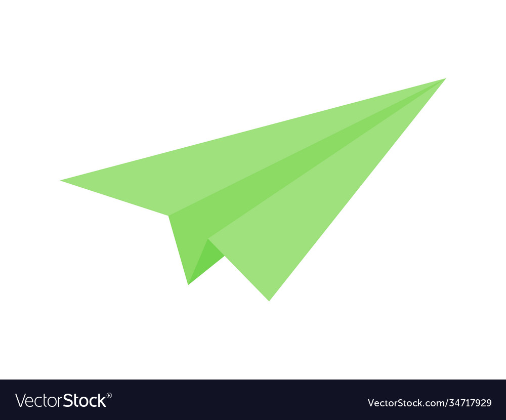 Green paper airplane isometric icon creative vector image Green paper airplane isometric icon creative