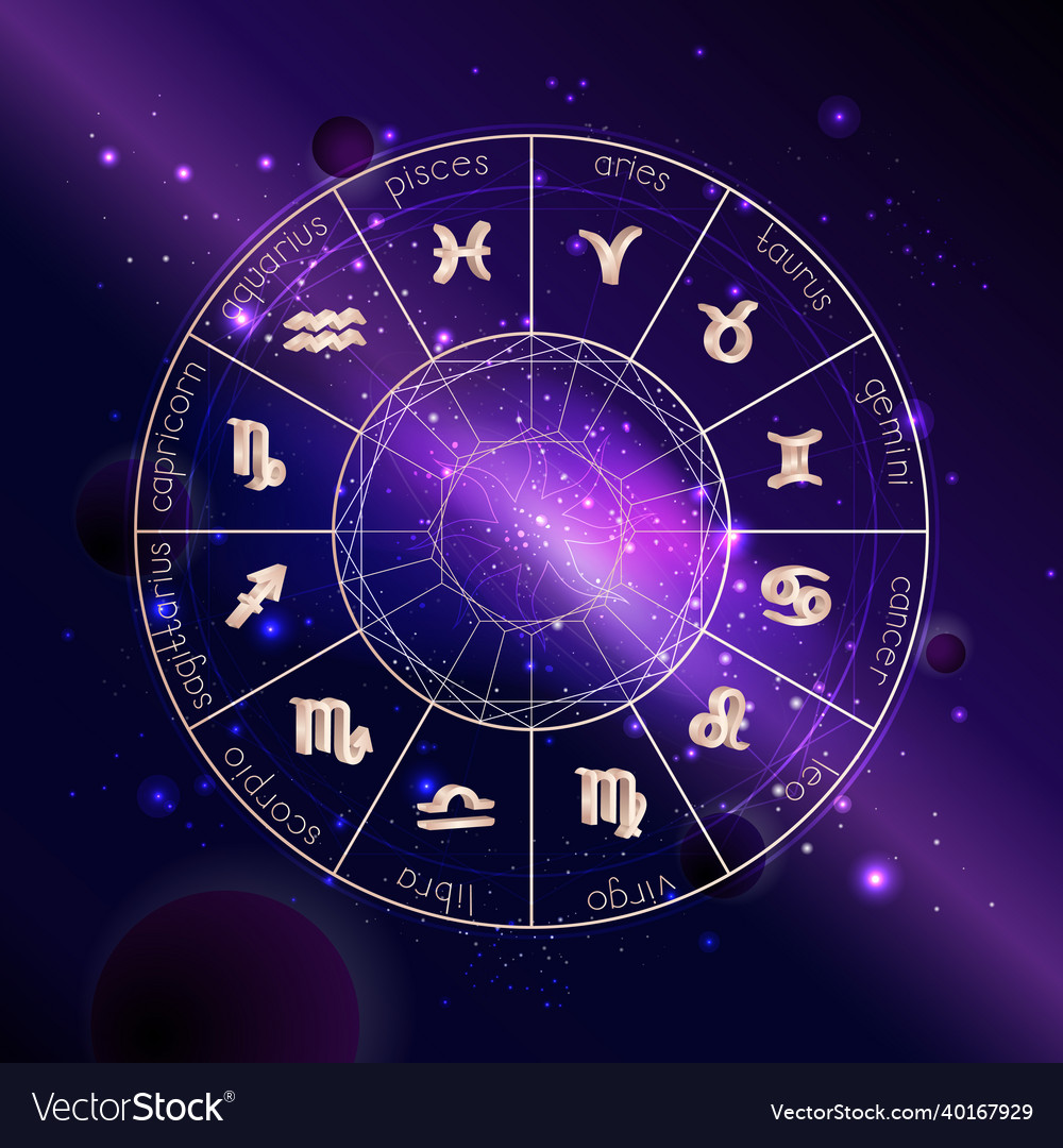 Horoscope circle Royalty Free Vector Image - VectorStock