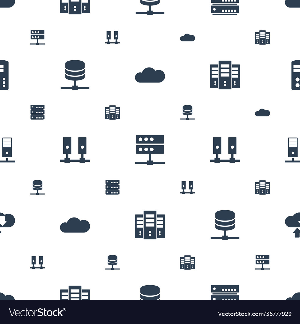 Hosting icons pattern seamless white background vector image Hosting icons pattern seamless white background