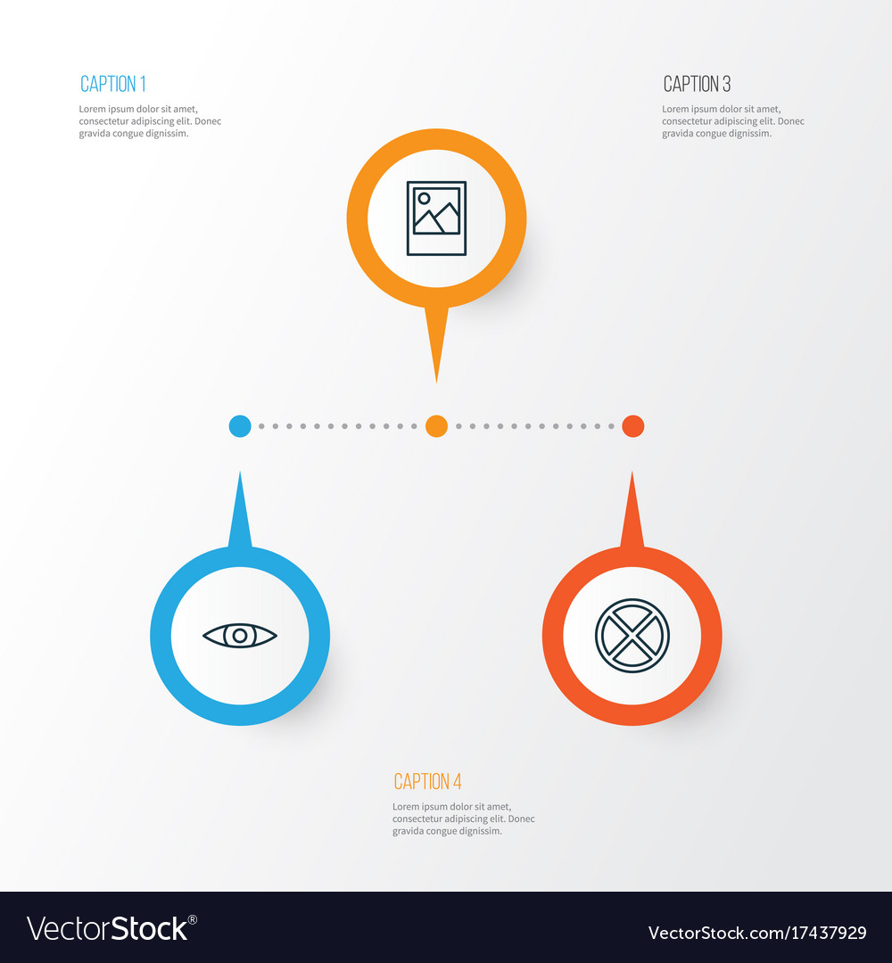 Icons set collection of image exit glance