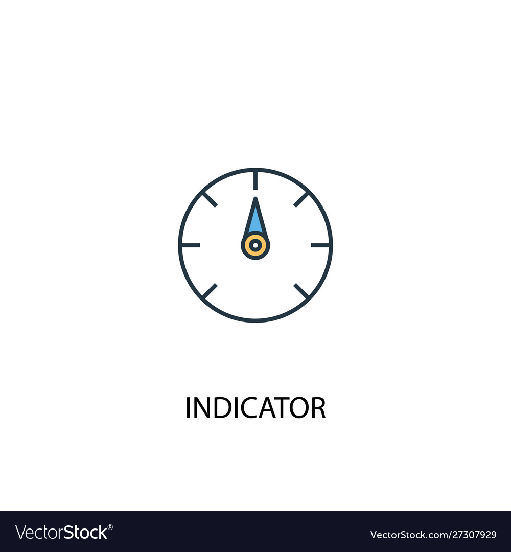 Indicator concept 2 colored line icon simple