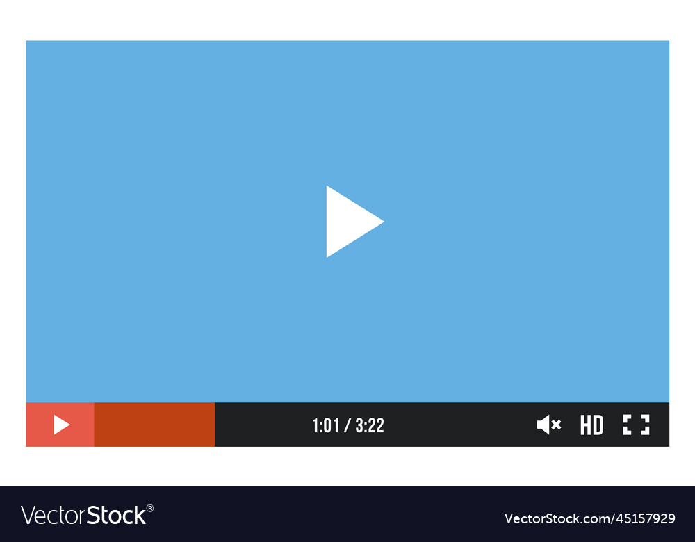 Media player window web app play frame Royalty Free Vector