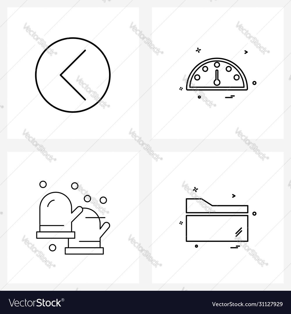 Modern style set 4 line pictograph grid based