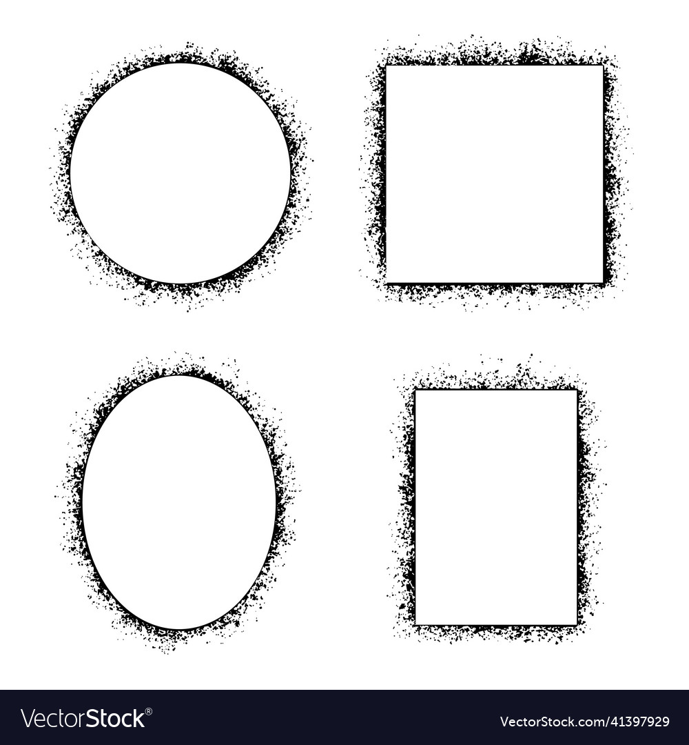 Paint splatter graphic frames set