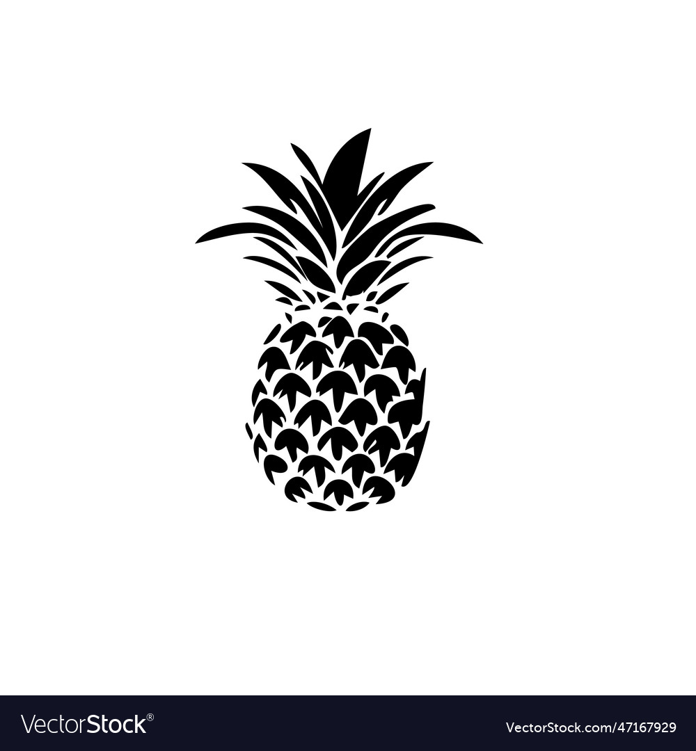 Pineapple icon ananas silhouette comosus Vector Image