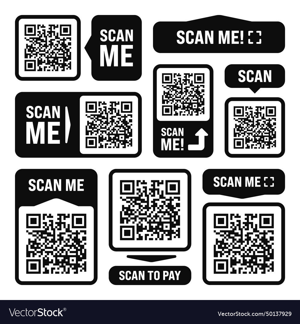 Scan me qr code sticker online payment special Vector Image