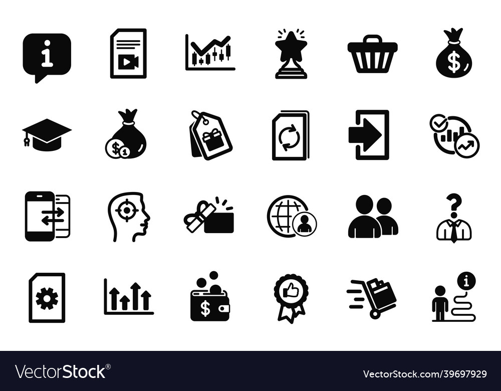 Set of simple icons related to winner