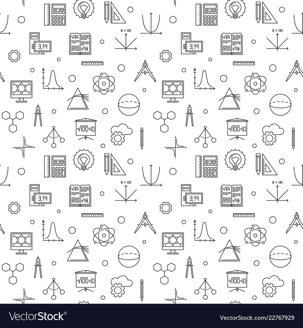STEM Science Thin Line Pattern