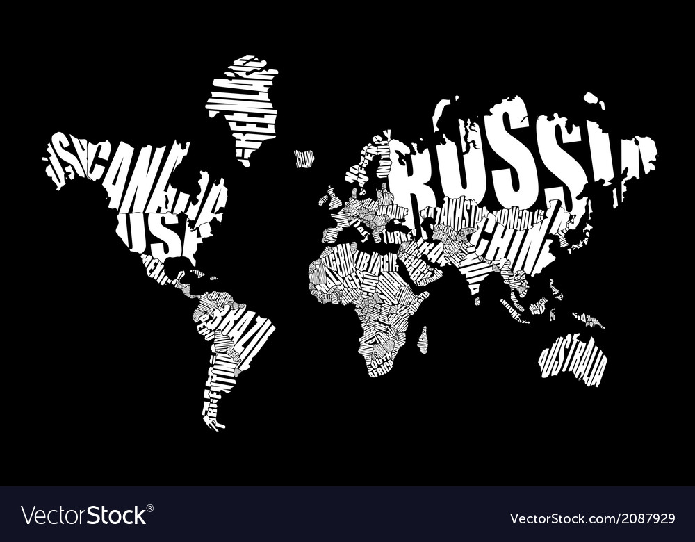 Text world map