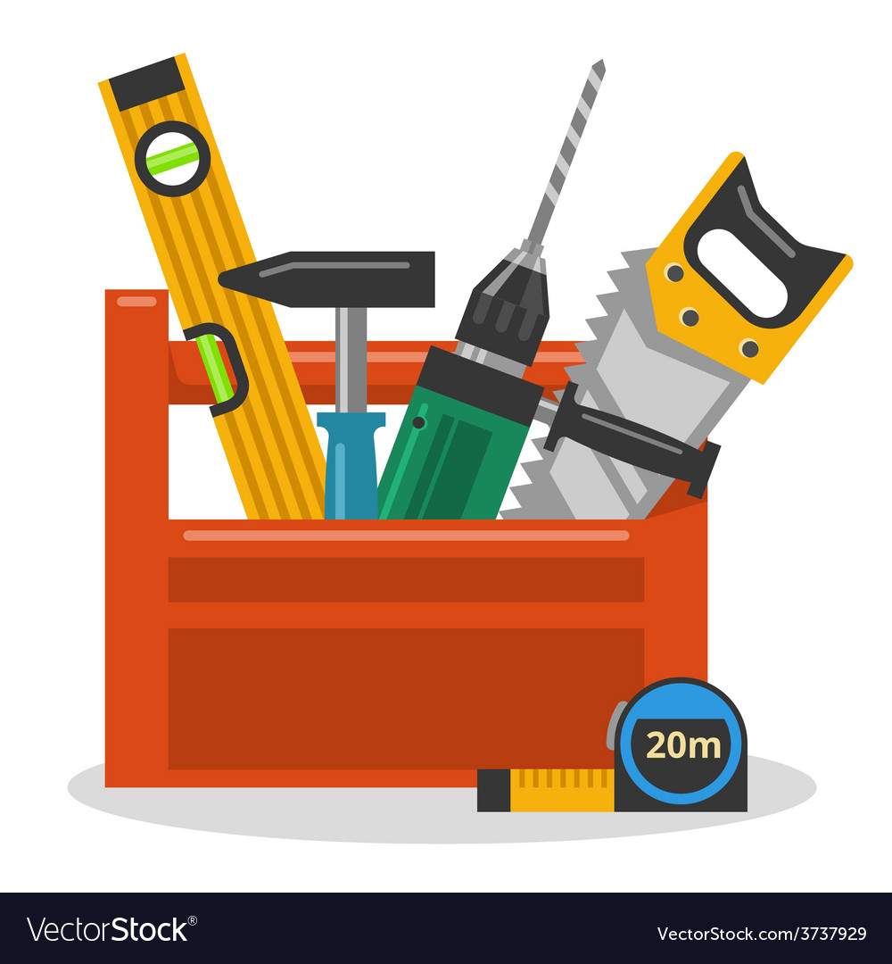 Tools in a box Royalty Free Vector Image - VectorStock