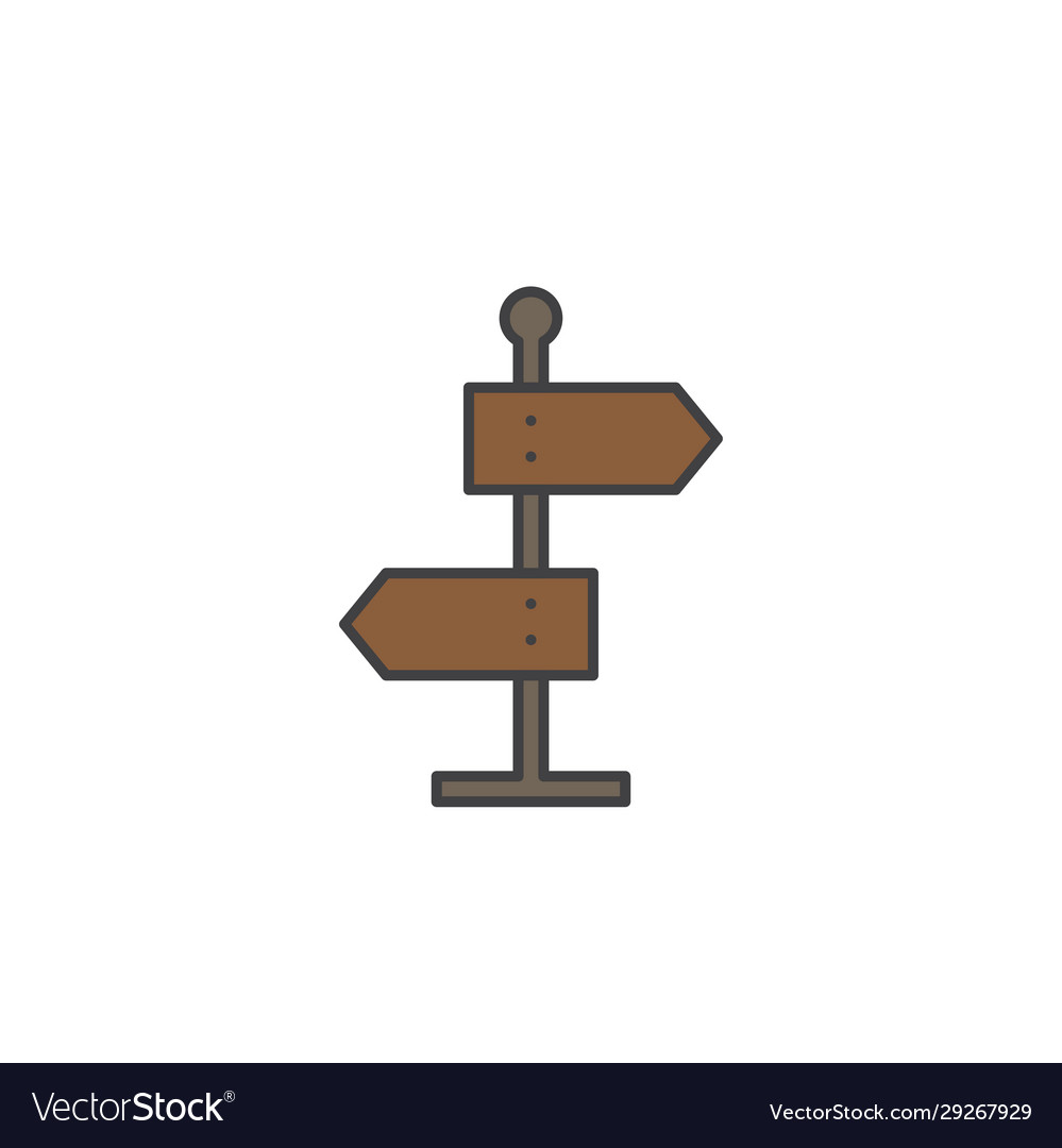 Two way signpost pointer icon symbol isolated vector image Two way signpost pointer icon symbol isolated