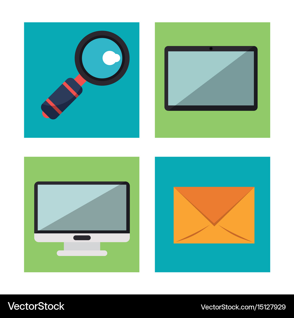Computer Vector White Background White background with desktop computer Royalty Free Vector
