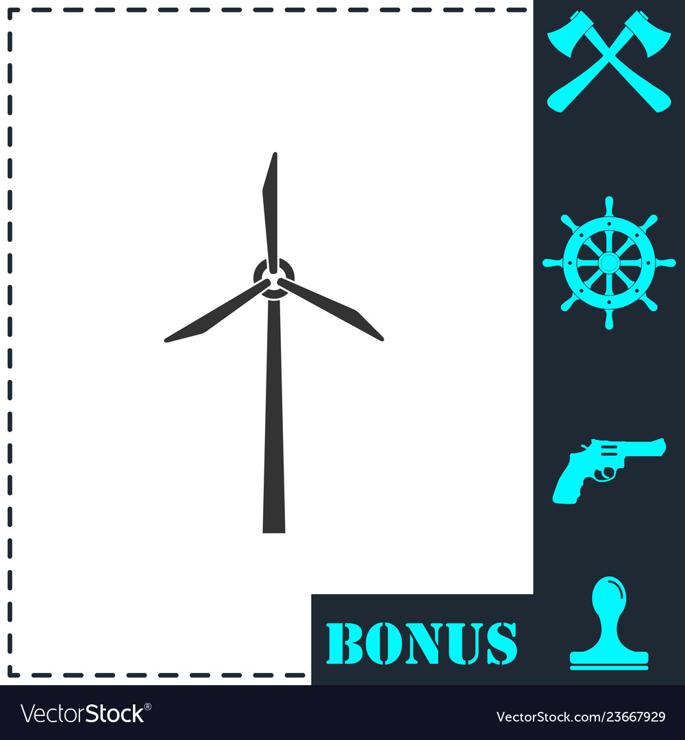 Windmill icon flat