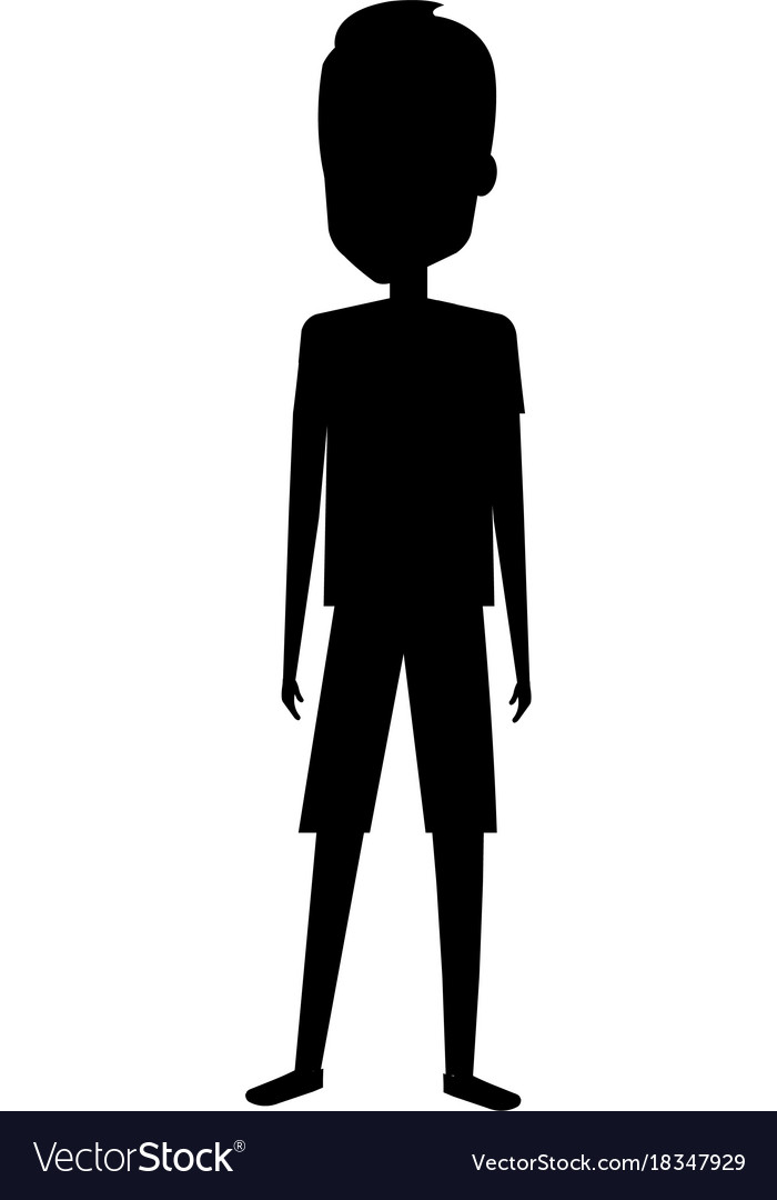 Young man silhouette avatar character Royalty Free Vector