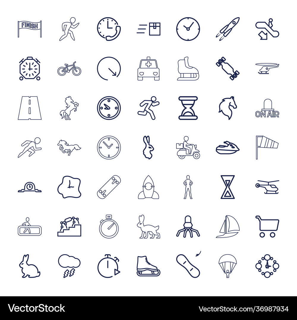 49 speed icons Royalty Free Vector Image - VectorStock