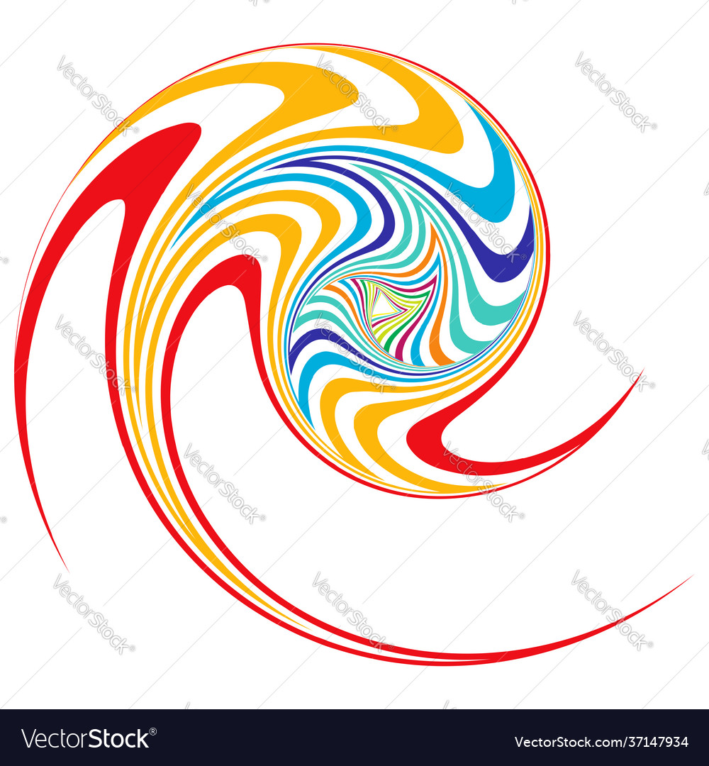 Abstract shape design element with rotation swirl