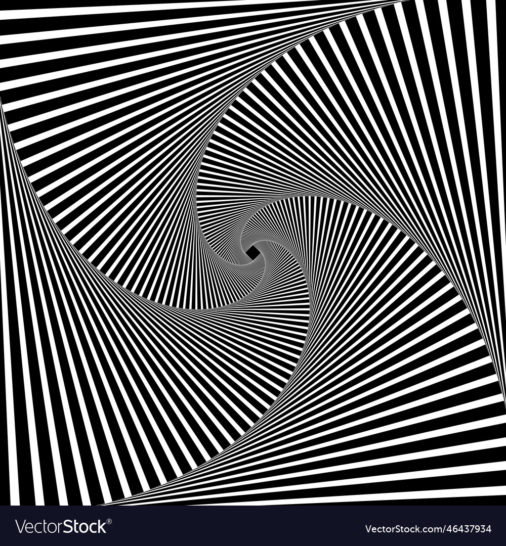 Black and white twisted lines pattern with vortex vector image Black and white twisted lines pattern with vortex