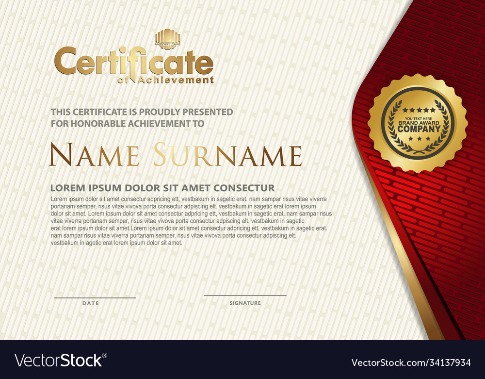 Certificate template with textured background vector image Certificate template with textured background