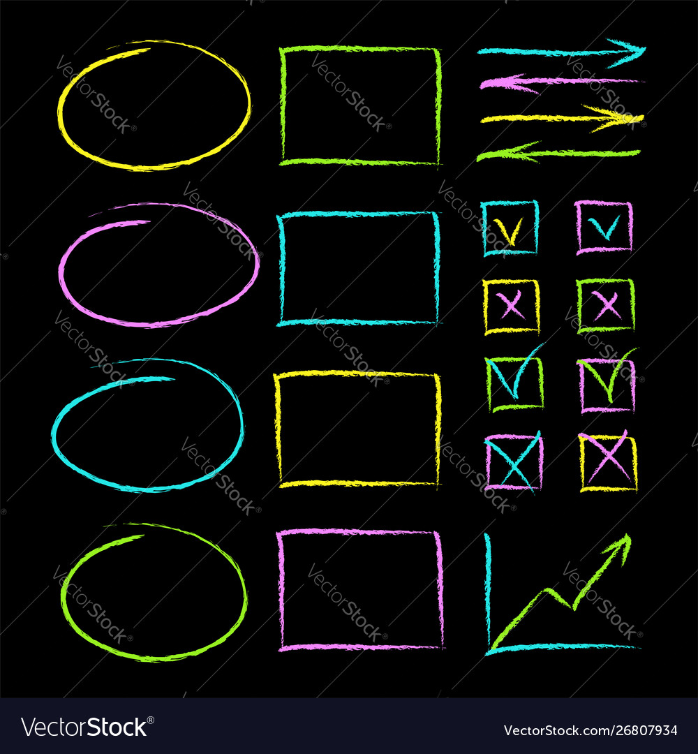 Chalk Style Hand Drawn Lines & Objects