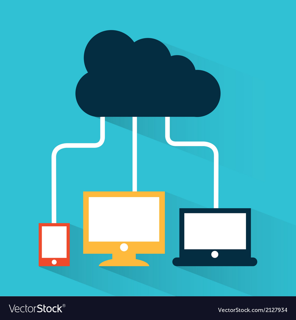 Cloud computing over blue background