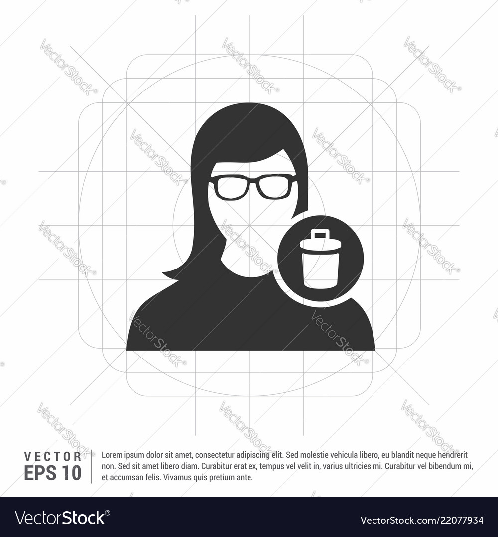Delete user icon vector image Delete user icon