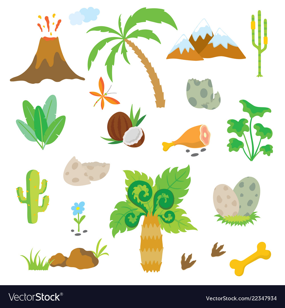 Dinosaur Footprints Volcano Scene