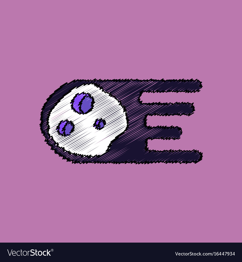 Flat icon design collection space meteorite