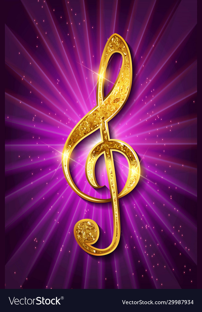 Golden treble clef music signature