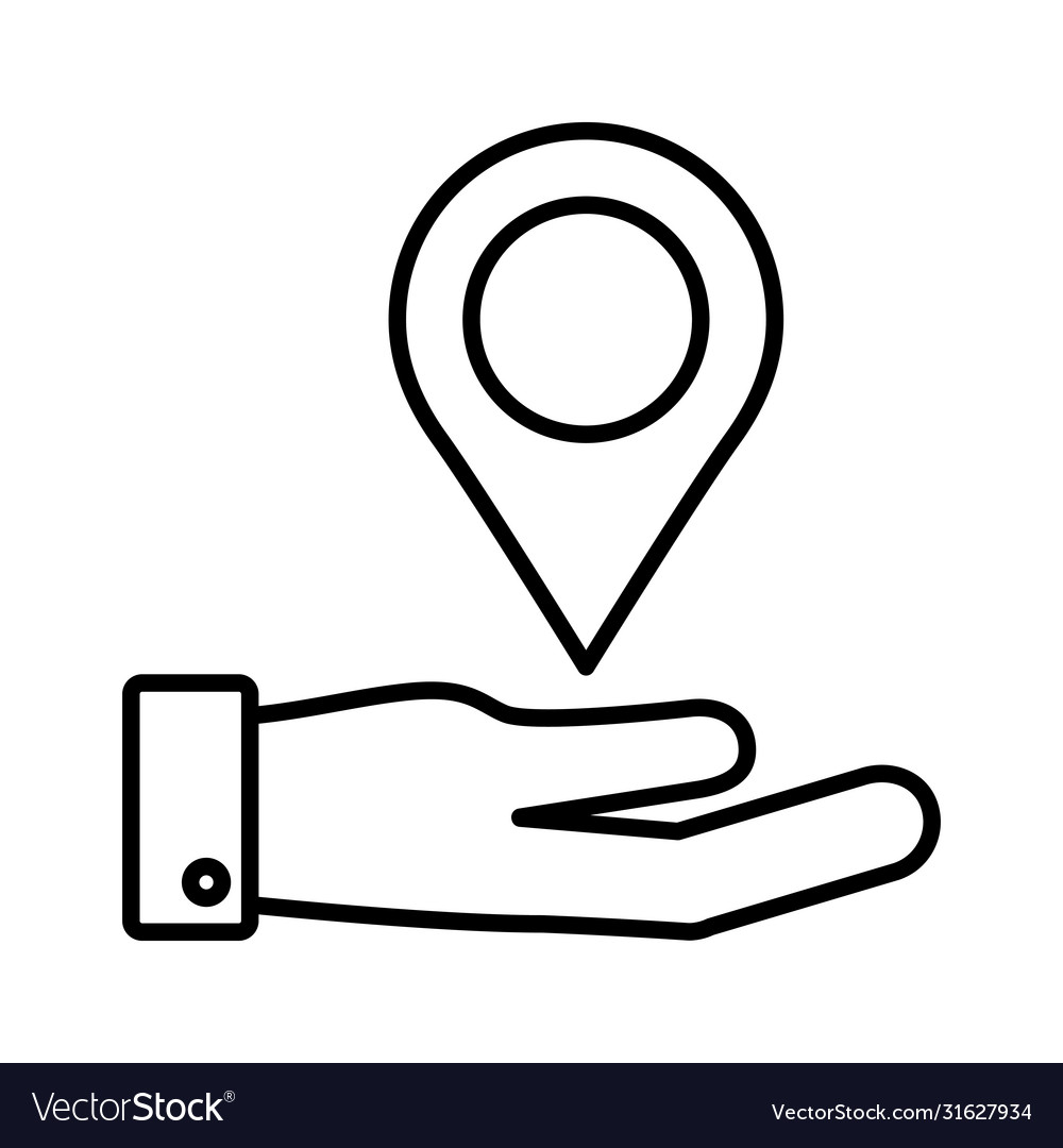 Hand with pin pointer location line style