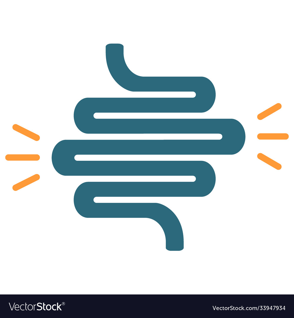 Intestine with acute pain colored icon ulcerative