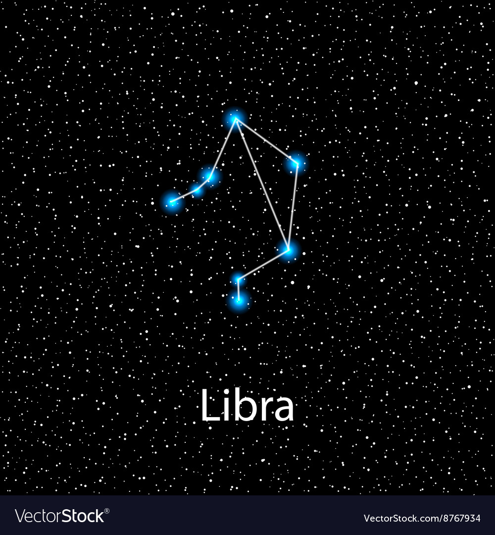 Libra zodiac sign bright stars Royalty Free Vector Image