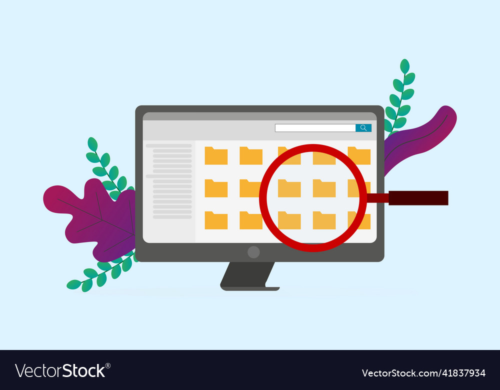 Magnifying glass with file searching