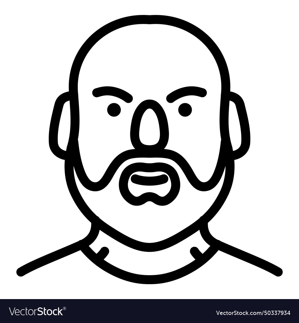 Man with beard user avatar flat icon isolated