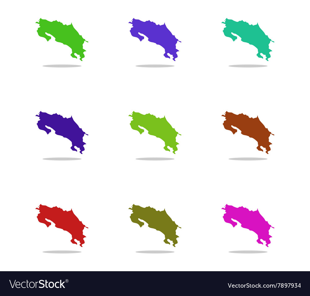 Map costa rica Royalty Free Vector Image - VectorStock