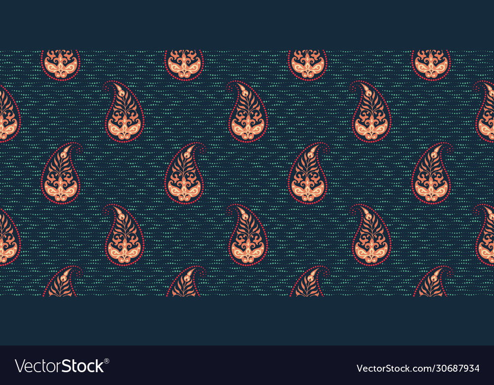 Rectangular seamless boho print design vector image Rectangular seamless boho print design