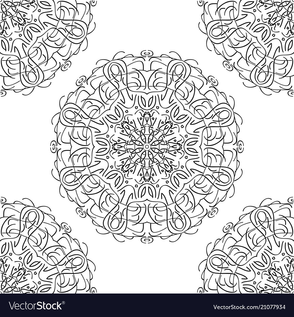 Seamless pattern circular stylish background vec